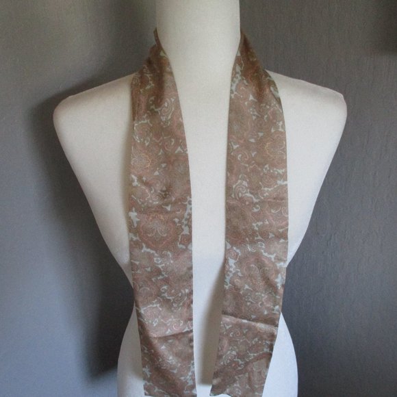 Liz Claiborne Accessories - 1990s silk pastel paisley skinny scarf